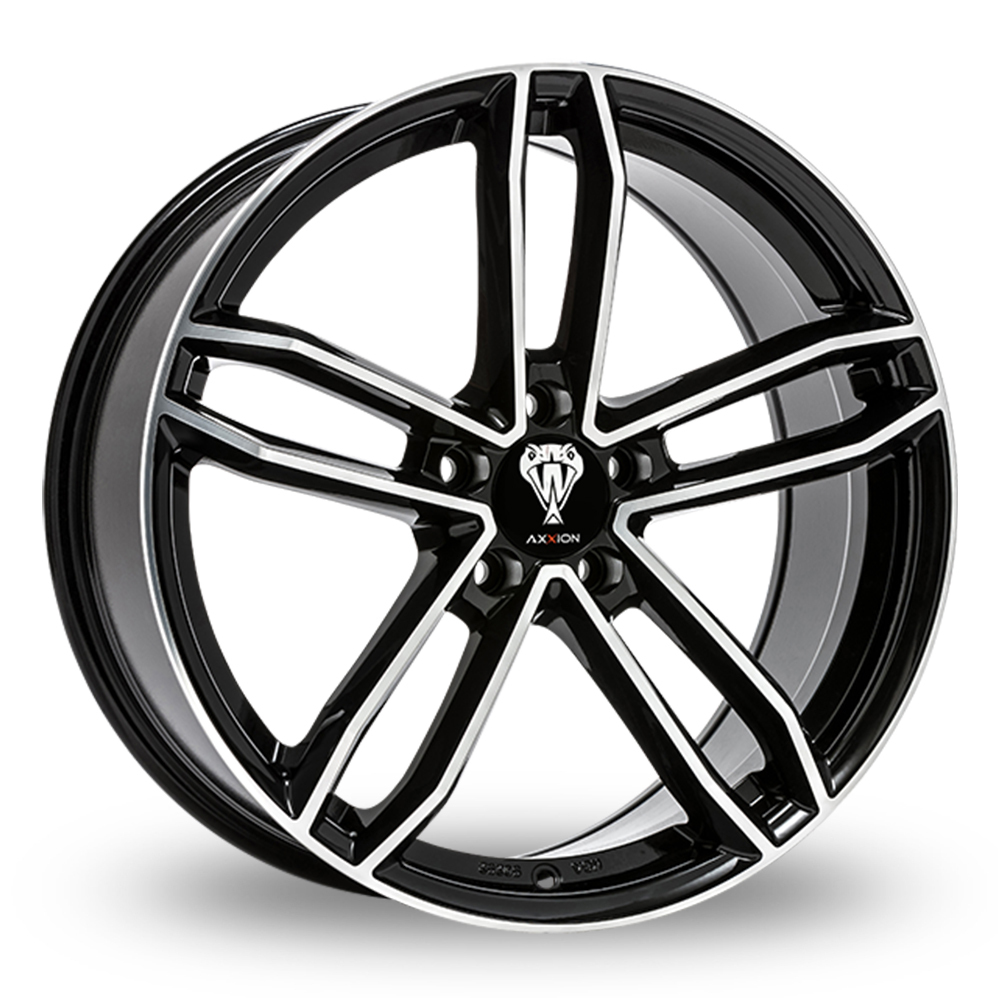 18 Inch Axxion AX8 Black Polished Alloy Wheels