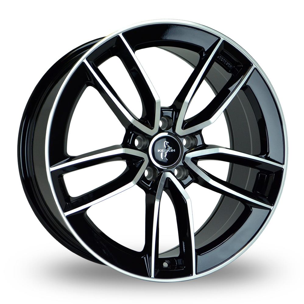 17 Inch Keskin Tuning KT21 Black Front Polished Alloy Wheels