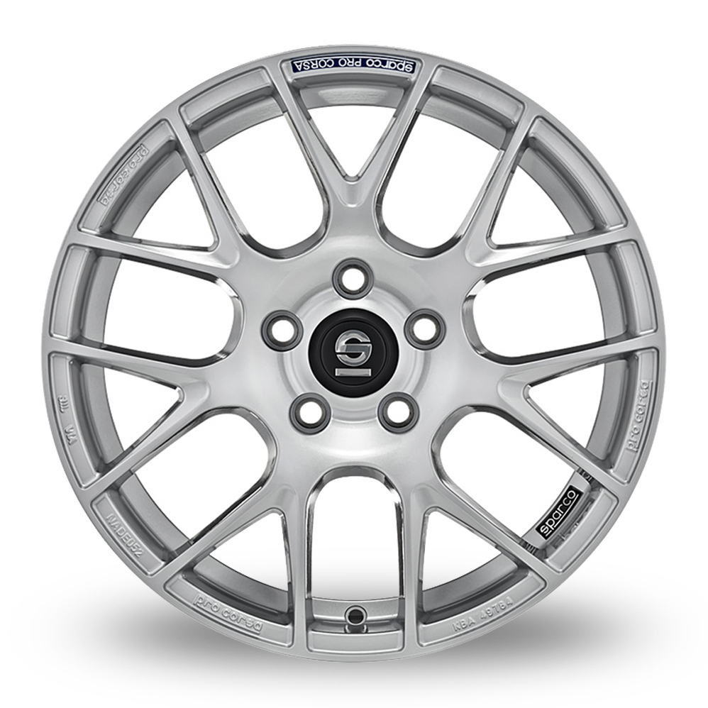 18 Inch Sparco Pro Corsa Silver Alloy Wheels