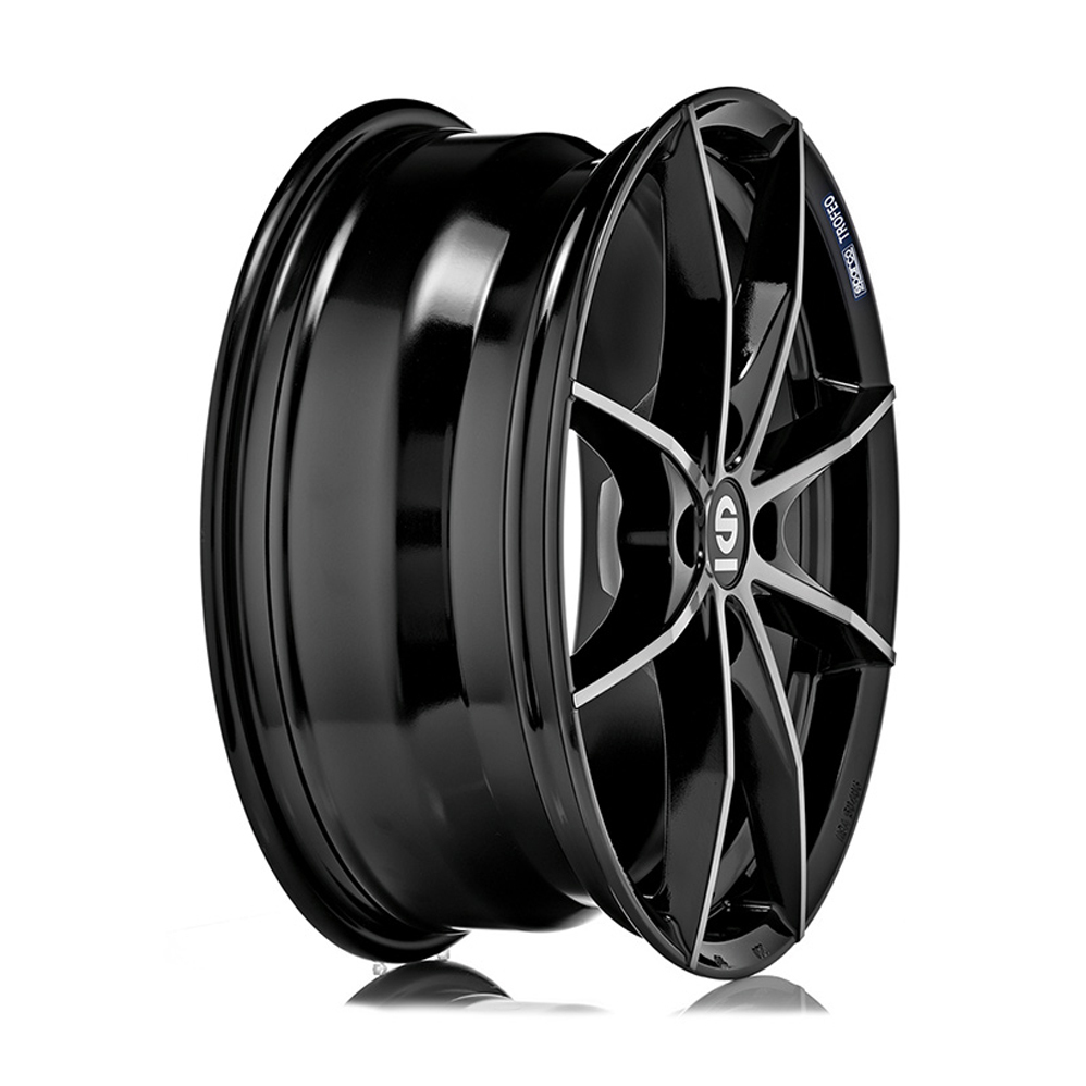 17 Inch Sparco Trofeo 4 Black Polished Alloy Wheels