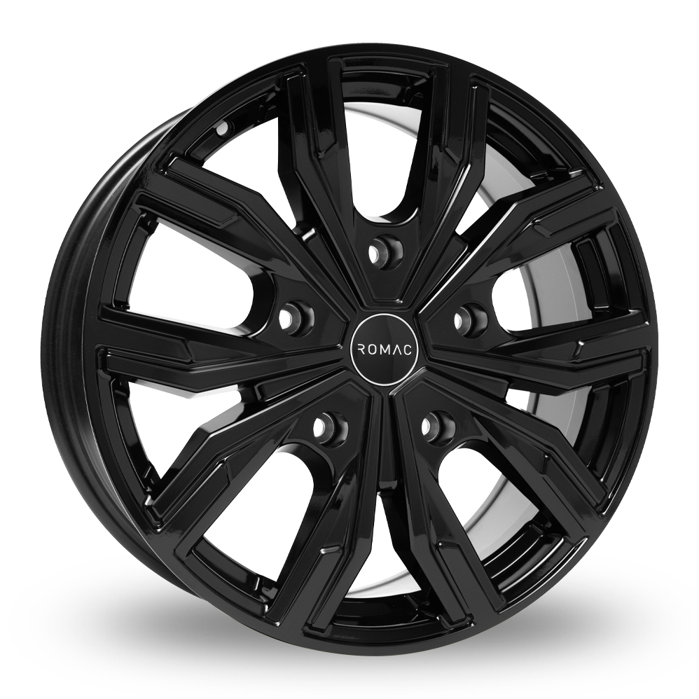 16 Inch Romac Torque Gloss Black Alloy Wheels