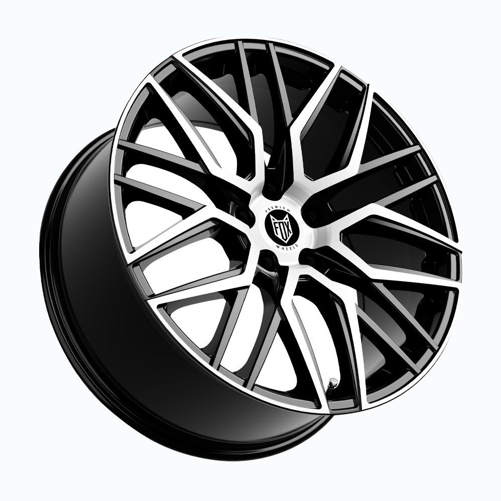 17 Inch Fox Racing BMA S1 Gloss Black Polished Alloy Wheels