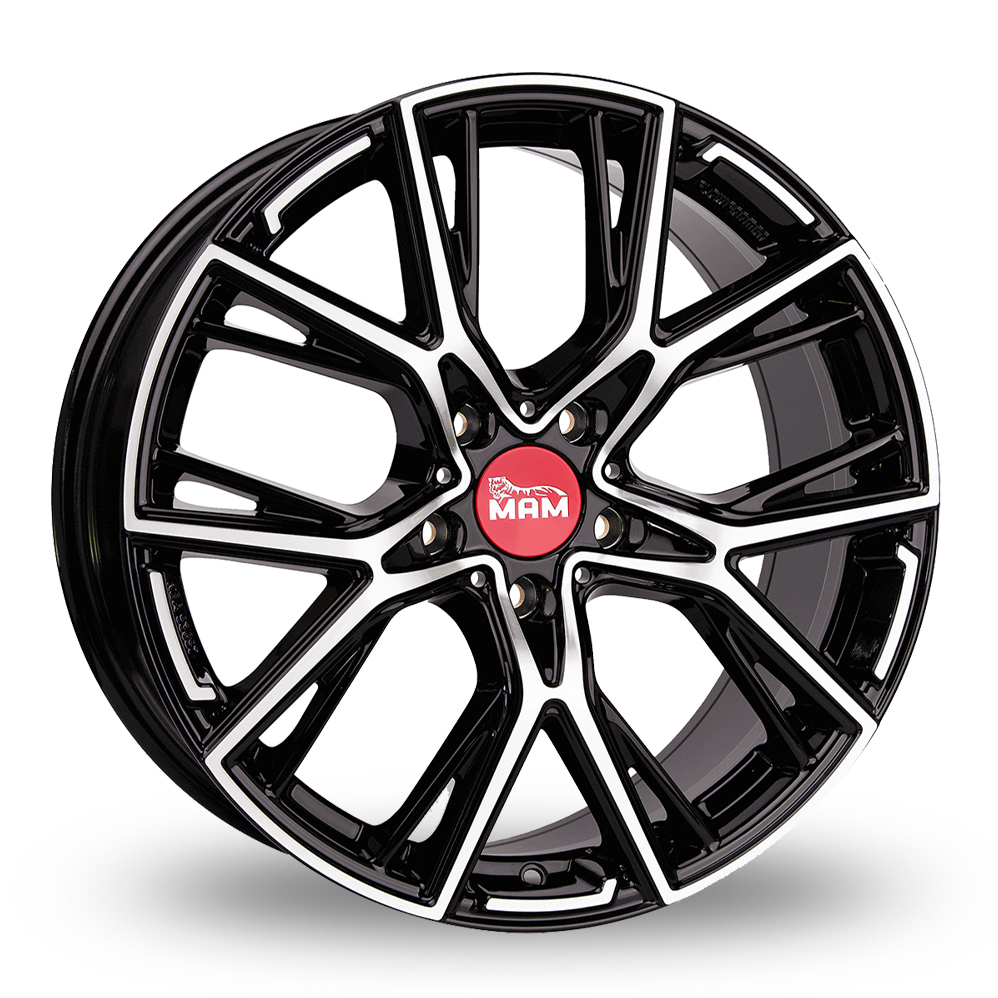 19 Inch MAM B4 Black Front Polished Alloy Wheels