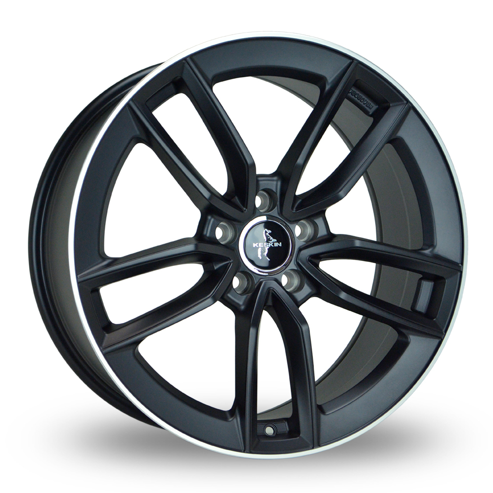 20 Inch Keskin Tuning KT21 Matt Black Lip Polished Alloy Wheels