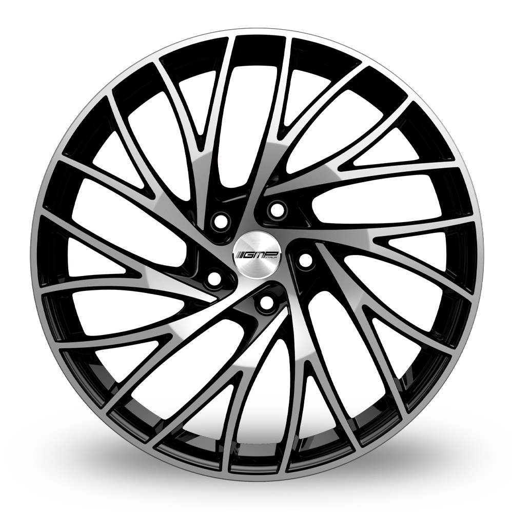 8x18 (Front) & 9x18 (Rear) GMP Italia Enigma Black Polished Alloy Wheels