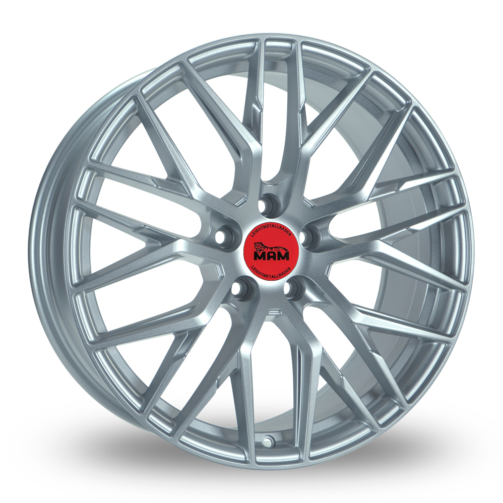 18 Inch MAM RS4 Matt Silver Alloy Wheels