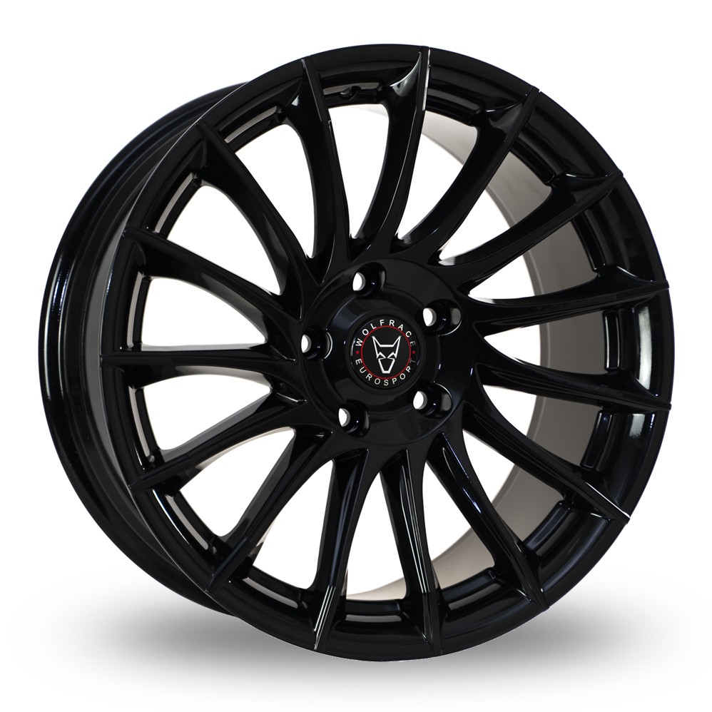 20 Inch Wolfrace Aero Gloss Black Alloy Wheels