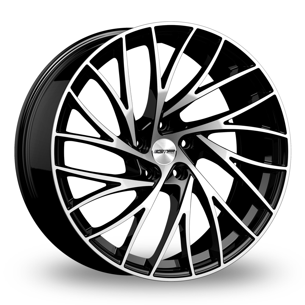 8x18 (Front) & 9x18 (Rear) GMP Italia Enigma Black Polished Alloy Wheels