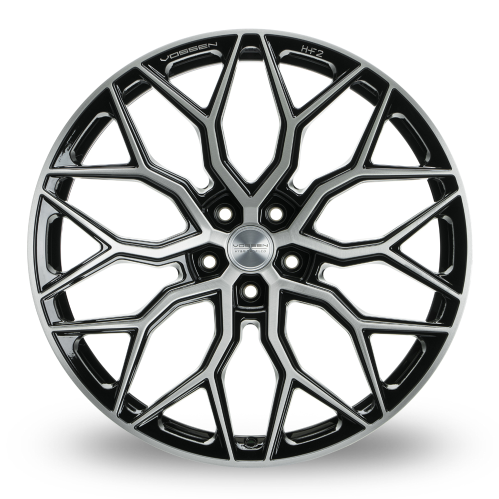 24 Inch Vossen HF-2 Brushed Gloss Black Alloy Wheels