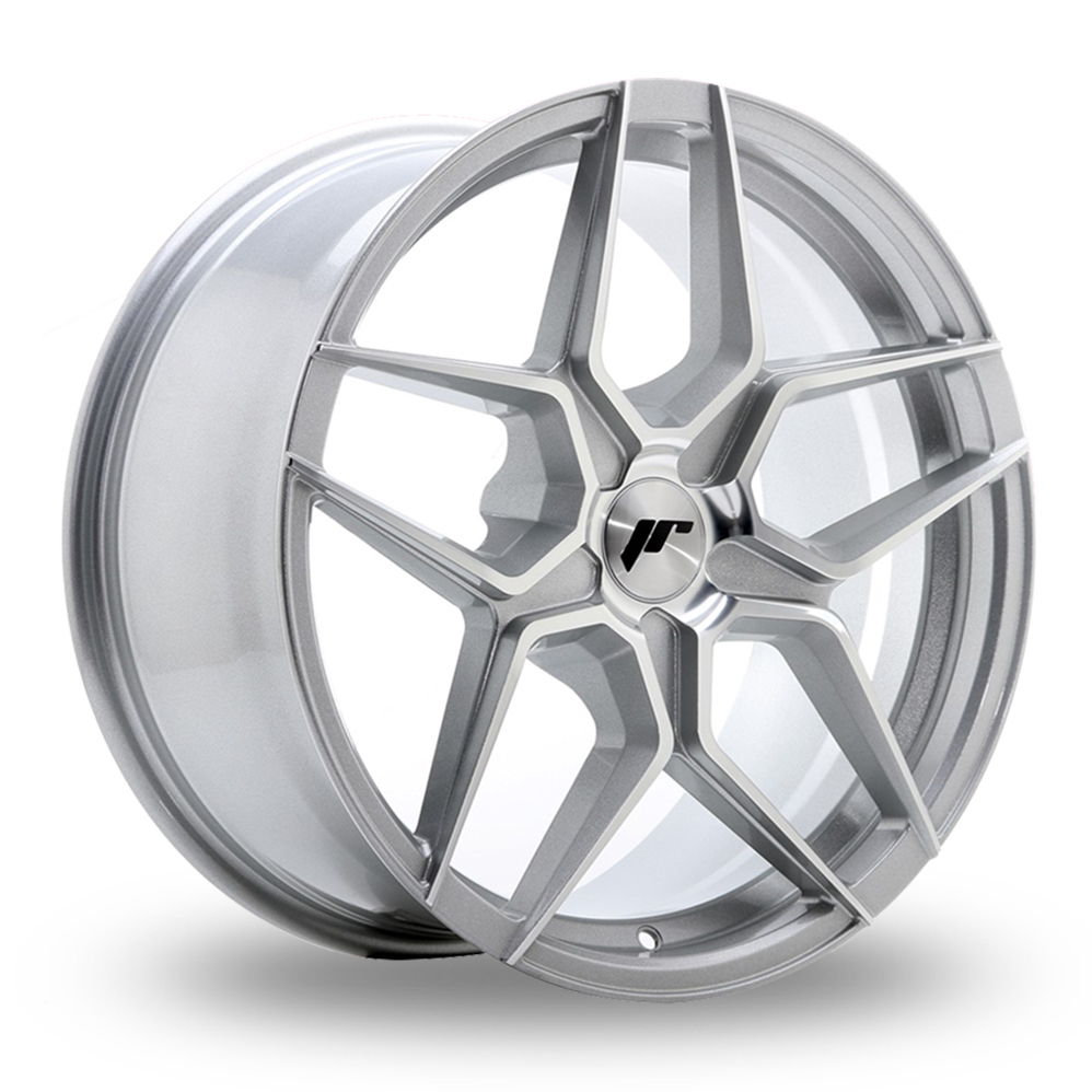 18 Inch Japan Racing JR34 (8x18) (Custom Fitment) Silver Machined Face Alloy Wheels