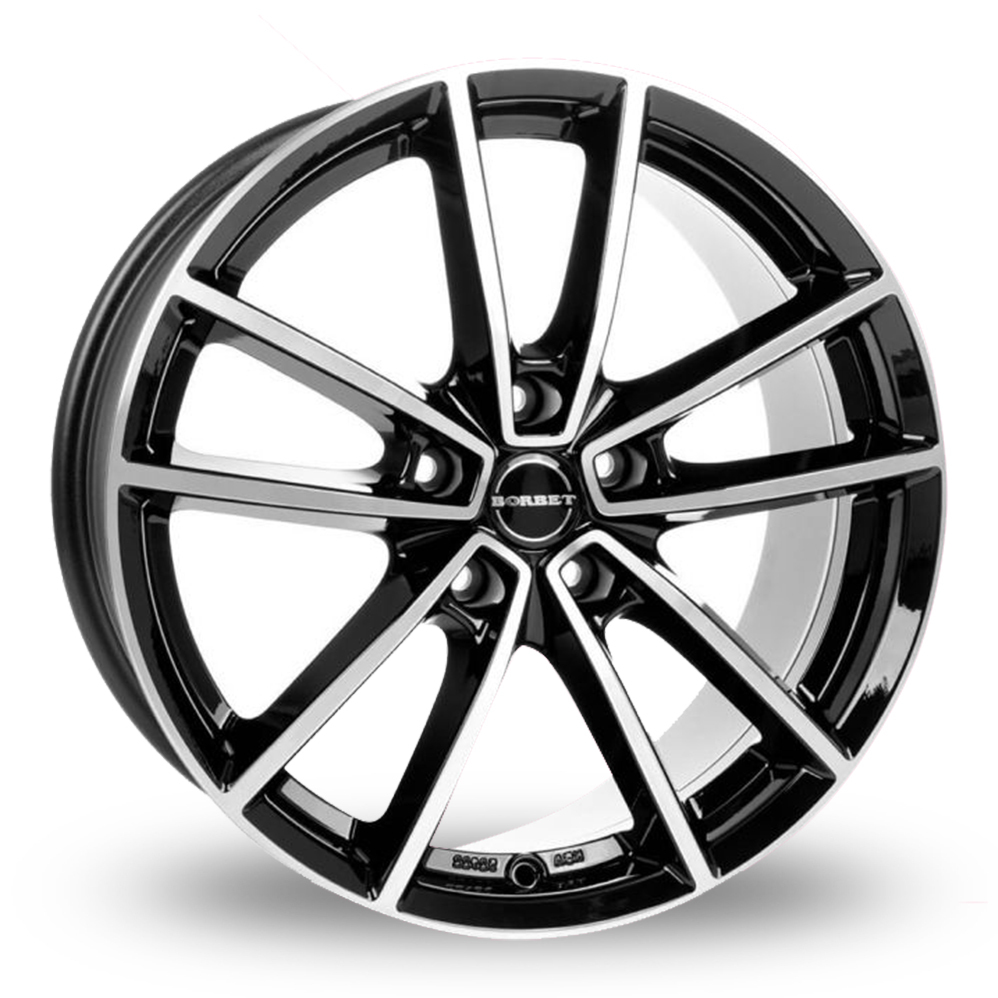 21 Inch Borbet W Gloss Black Polished Alloy Wheels