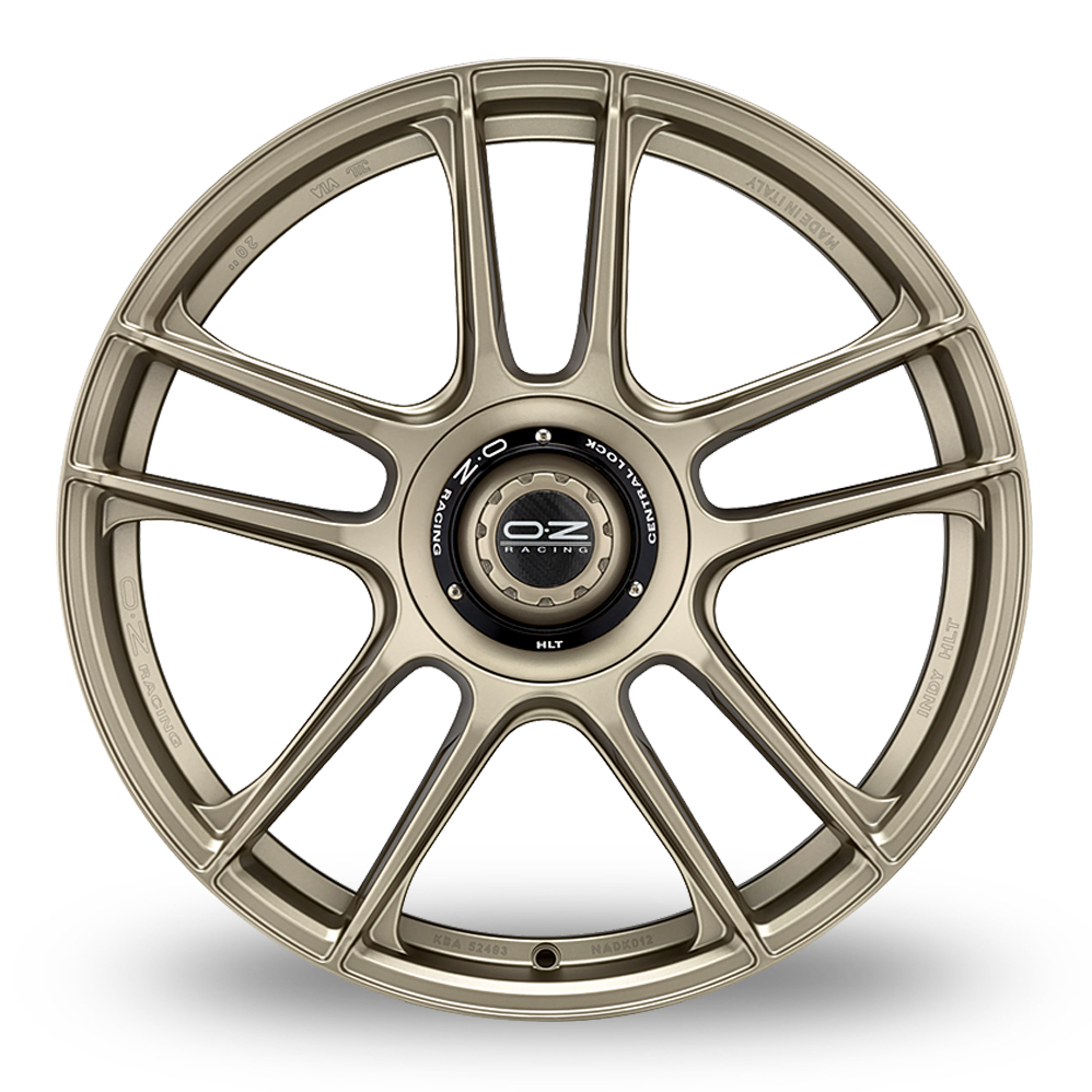 8.5x20 (Front) & 10x20 (Rear) OZ Racing Indy HLT Gold Alloy Wheels