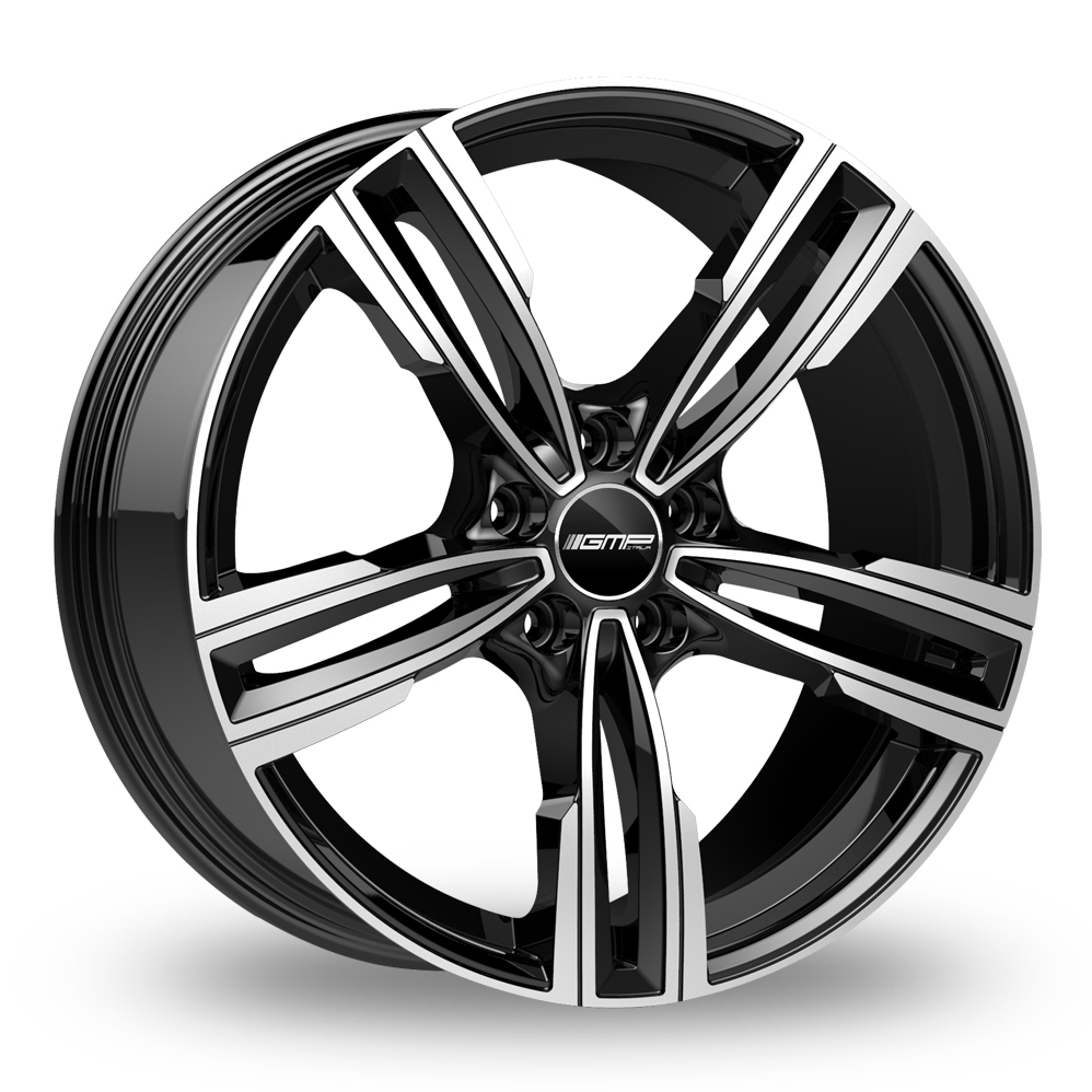 8.5x20 (Front) & 9.5x20 (Rear) GMP Italia Reven Black Polished Alloy Wheels