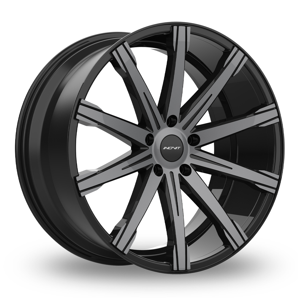 20 Inch Inovit Revolve Satin Black Machined Face Dark Tint Alloy Wheels