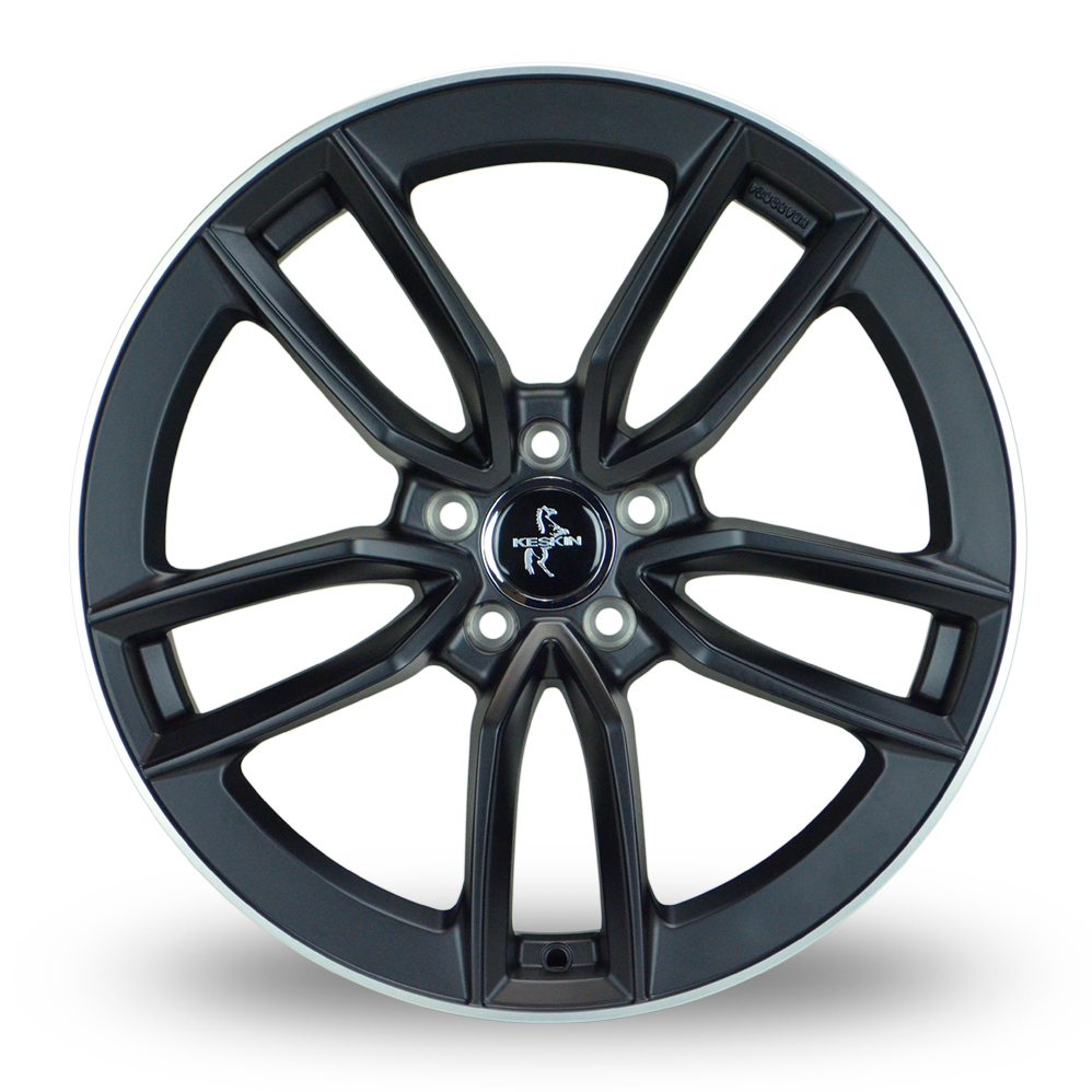 18 Inch Keskin Tuning KT21 Matt Black Lip Polished Alloy Wheels