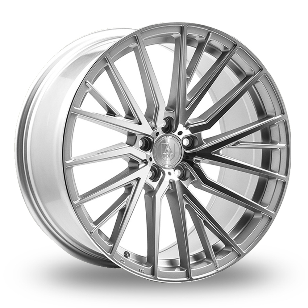 8.5x20 (Front) & 10x20 (Rear) Axe EX40 Silver Polished Alloy Wheels