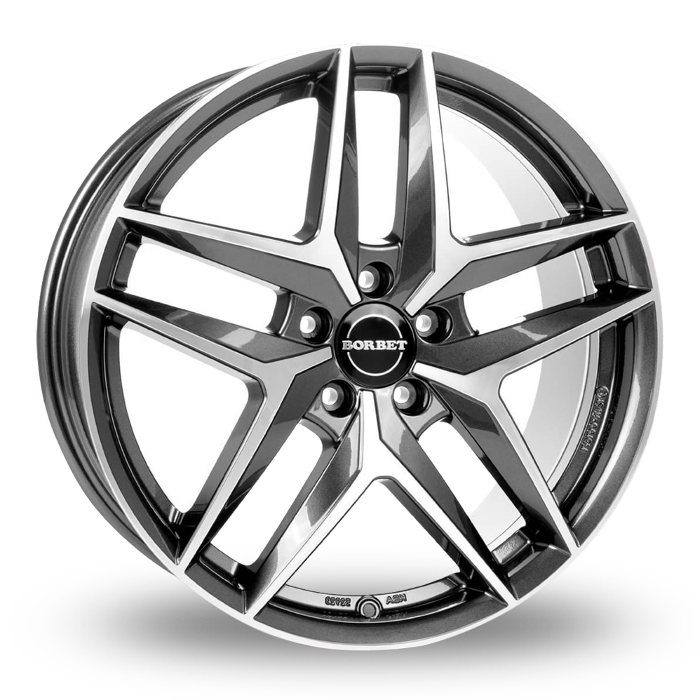 18 Inch Borbet Z Gloss Anthracite Polished Alloy Wheels