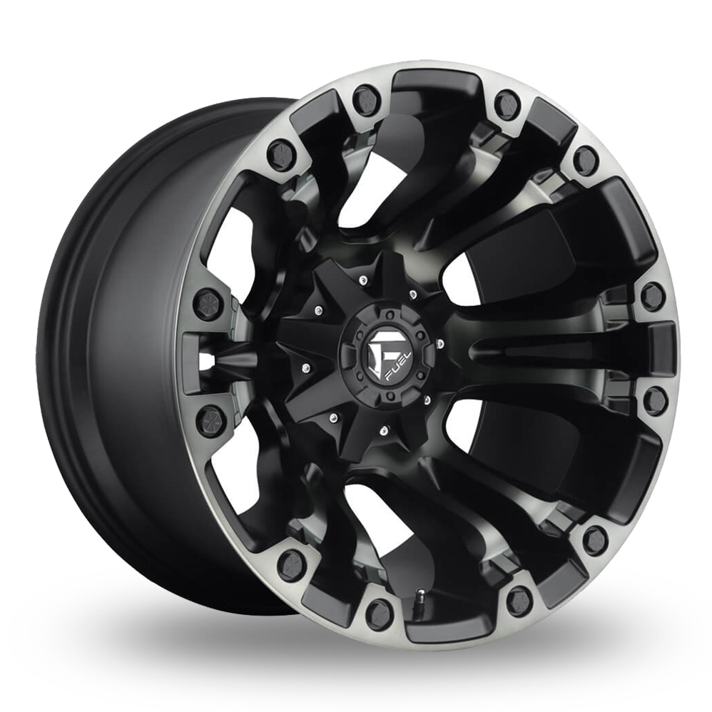 18 Inch Fuel Off-Road Vapor MATT BLACK W/MACHINE DARK TINT LIP Alloy Wheels