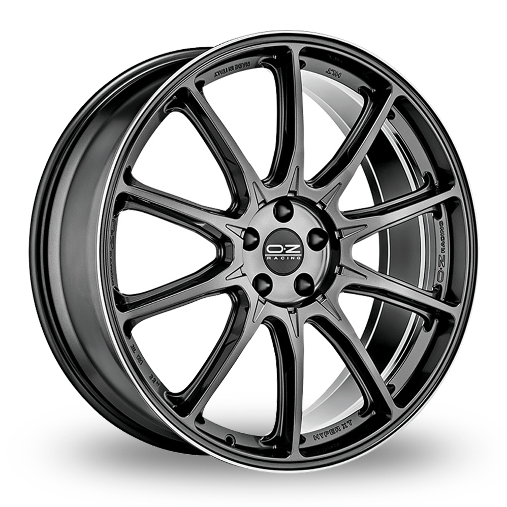 22 Inch OZ Racing Hyper XT HLT Graphite Polished Lip Alloy Wheels