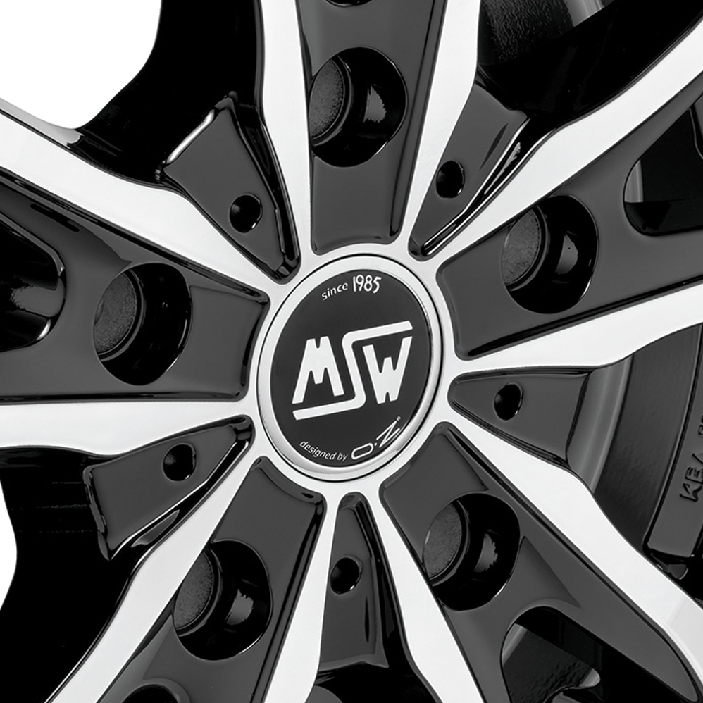 18 Inch MSW (by OZ) 48 Van Black Polished Alloy Wheels