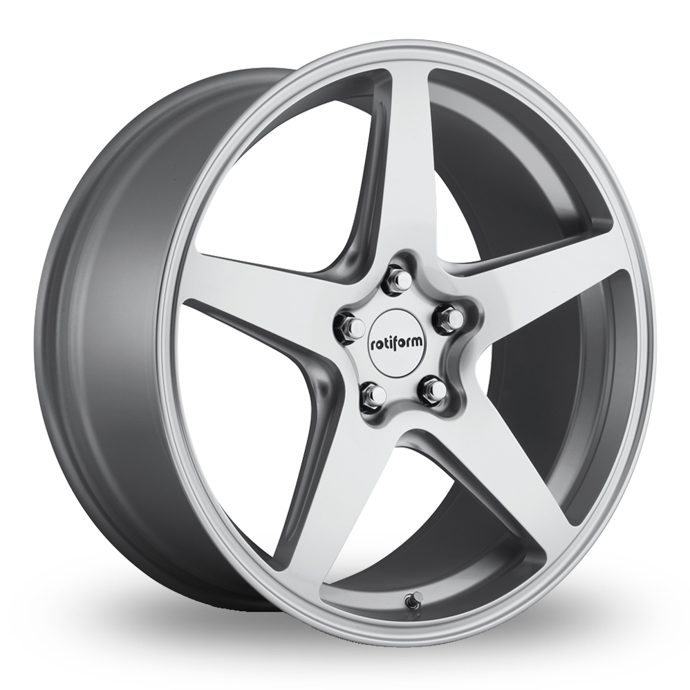 8.5x19 (Front) & 9.5x19 (Rear) Rotiform WGR Silver Alloy Wheels