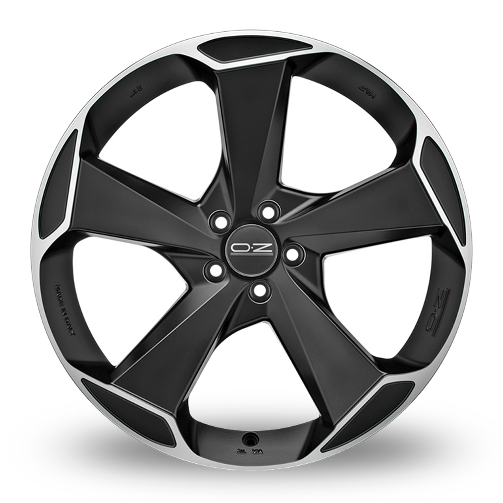 20 Inch OZ Racing Aspen HLT Black Polished Alloy Wheels