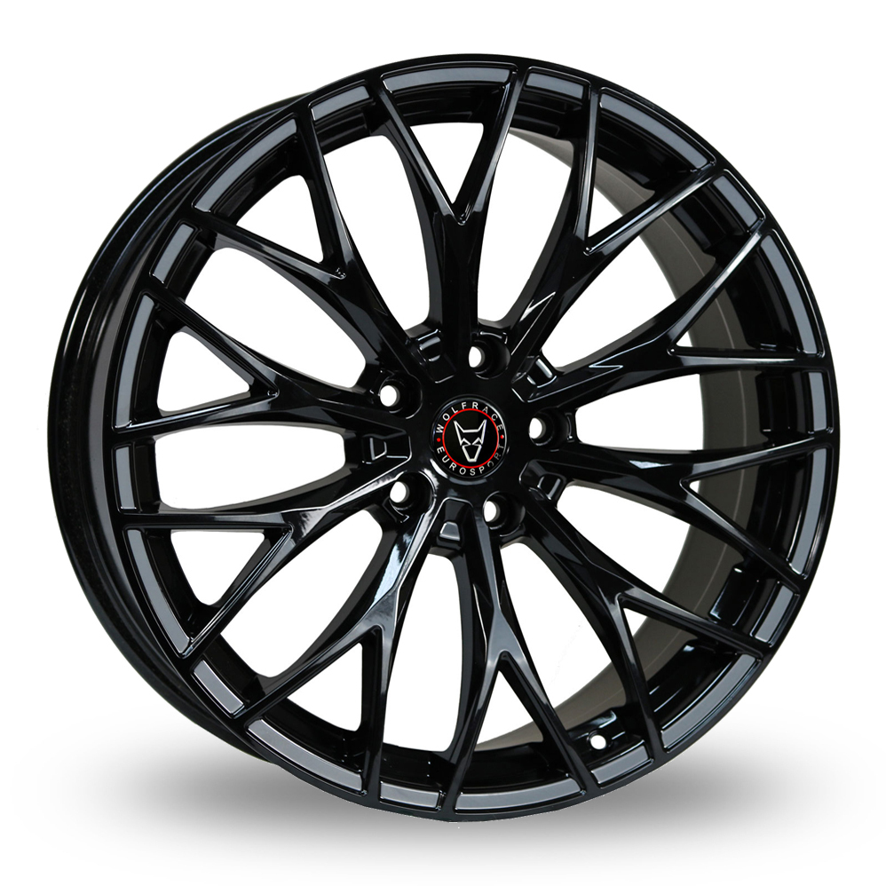 22 Inch Wolfrace Wolfsburg Gloss Black Alloy Wheels