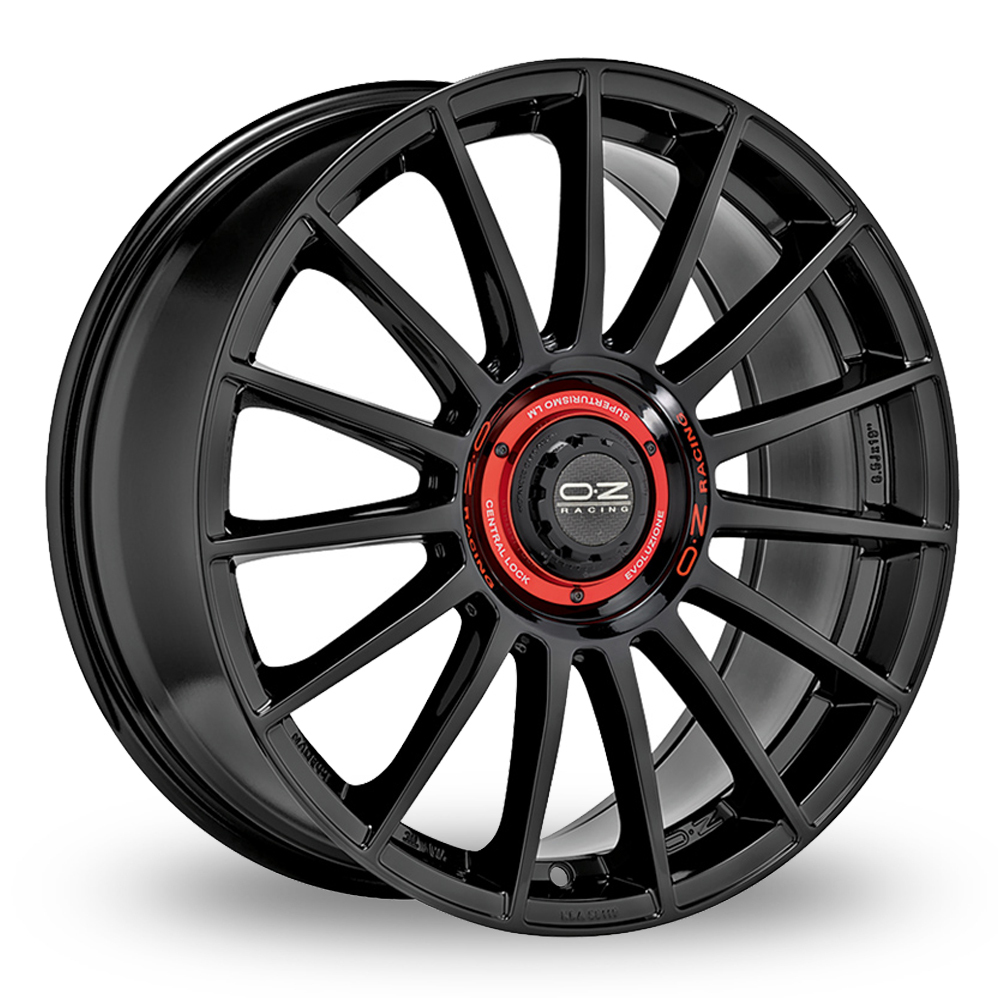 18 Inch OZ Racing Superturismo Evoluzione Gloss Black Alloy Wheels