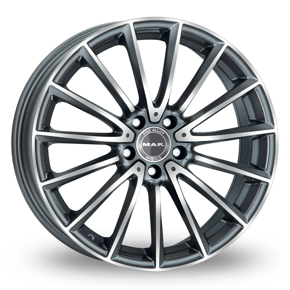 18 Inch MAK Komet Gun Metal Mirror Face Alloy Wheels