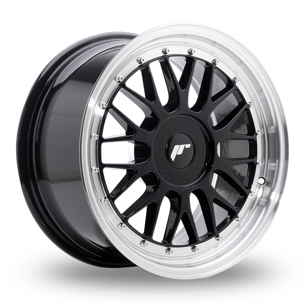 17 Inch Japan Racing JR23 (8x17) (Custom Fitment) Gloss Black Machined Lip Alloy Wheels