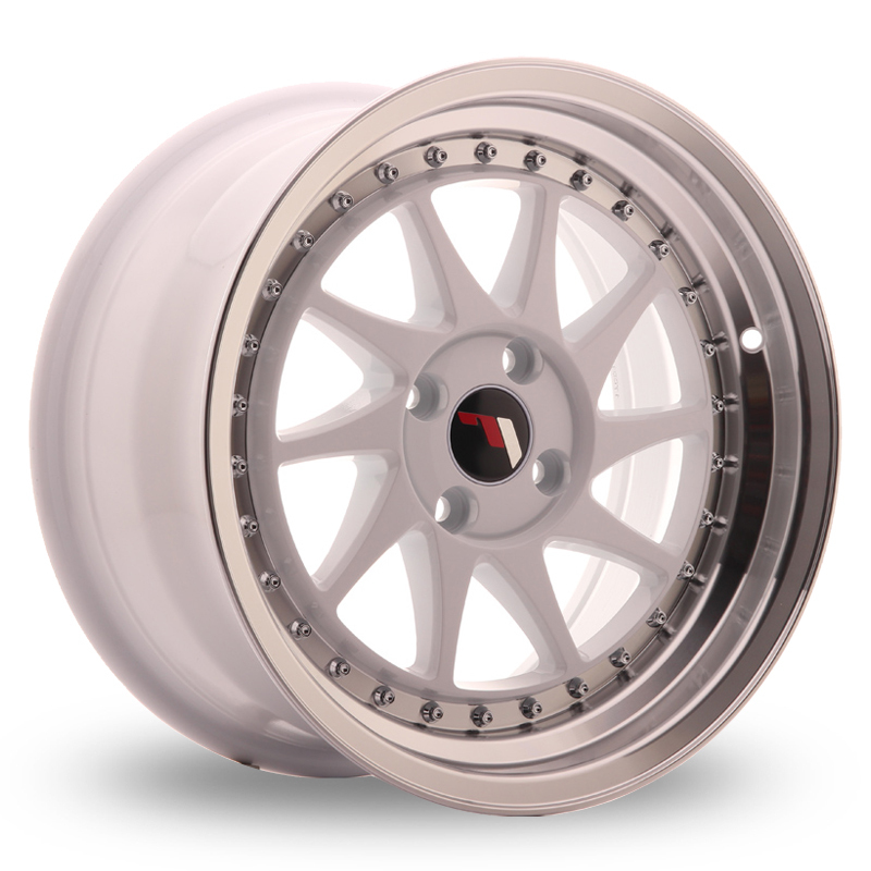 16 Inch Japan Racing JR26 (8x16) White Machined Lip Alloy Wheels