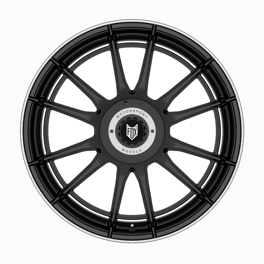 18 Inch Fox Racing VR4 Satin Black Polished Lip Alloy Wheels