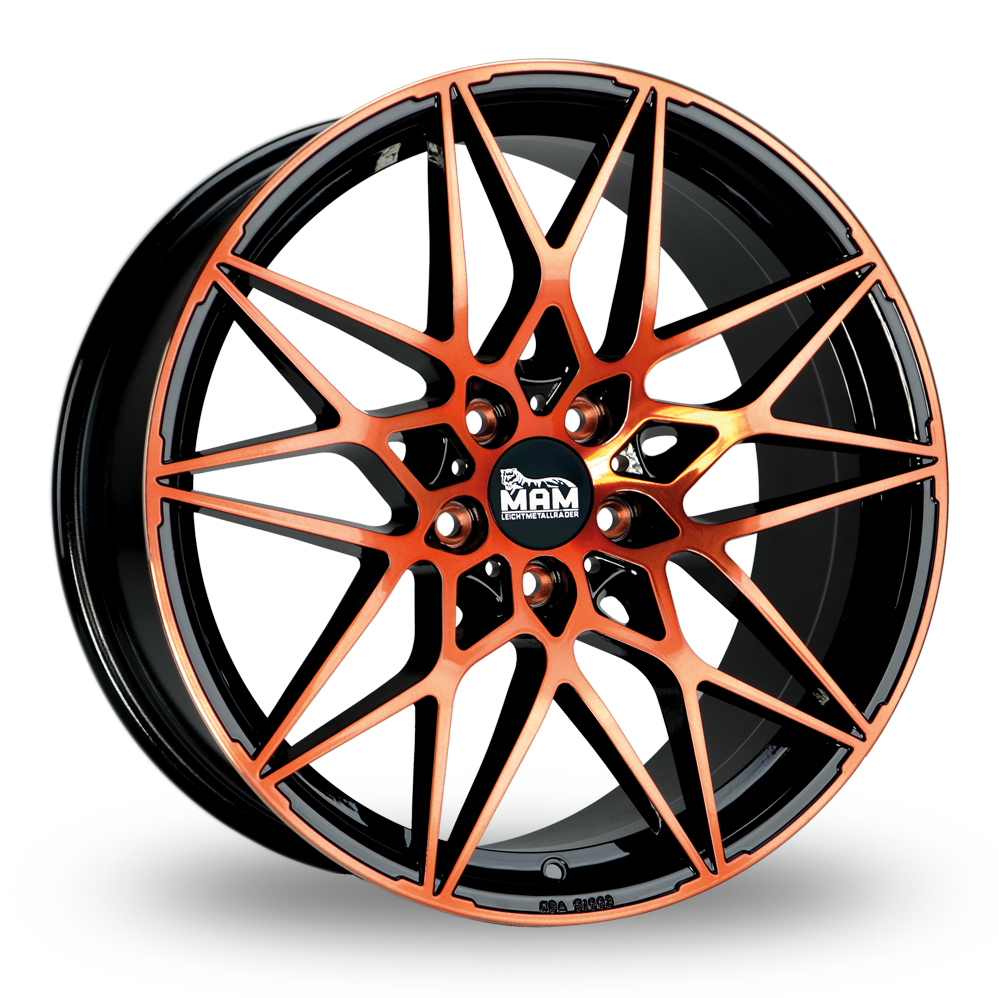 20 Inch MAM B2 Black Front Orange Alloy Wheels