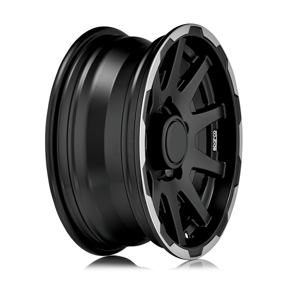 16 Inch Sparco Dakar Black Polished Alloy Wheels