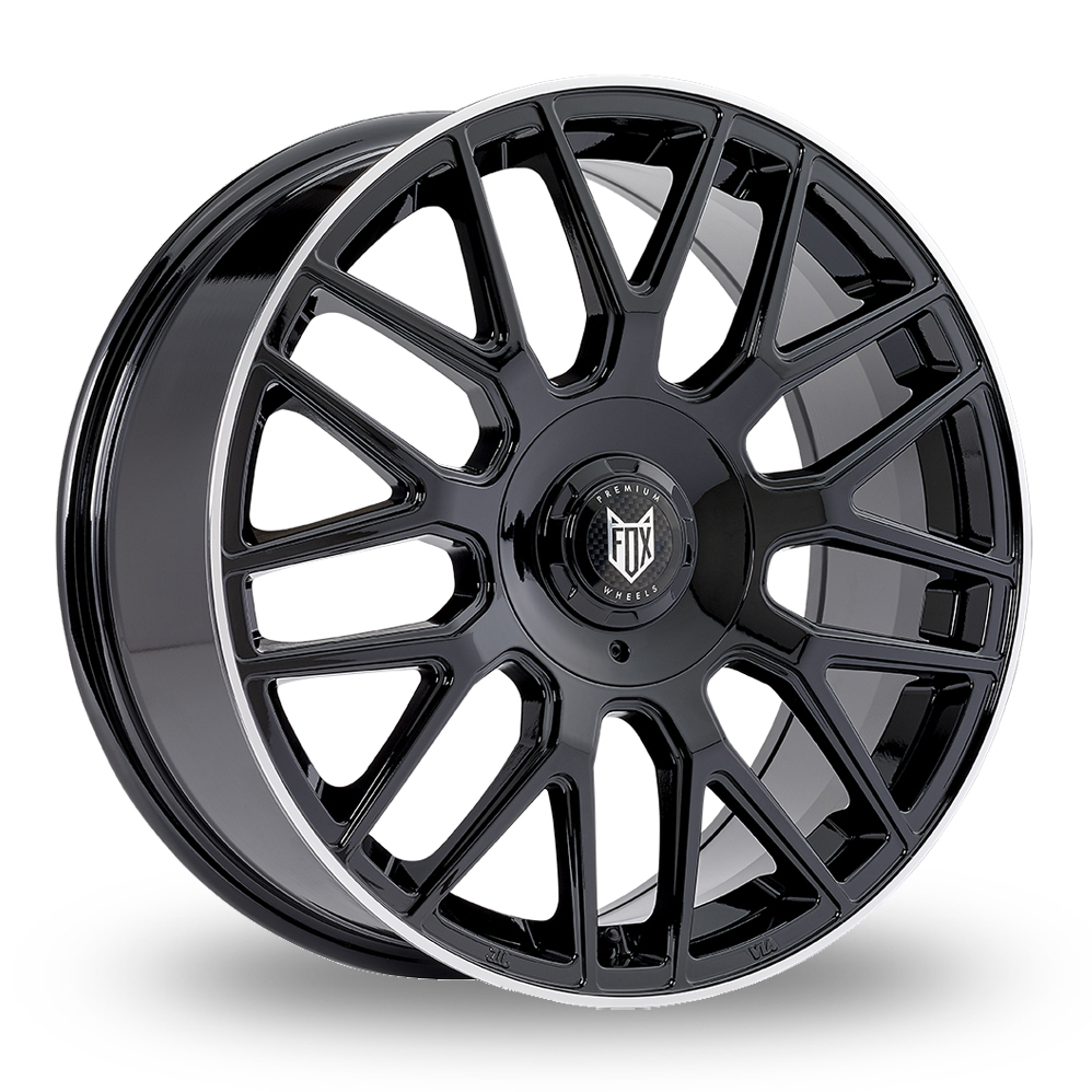 17 Inch Fox Racing VR3 Black Polished Lip Alloy Wheels