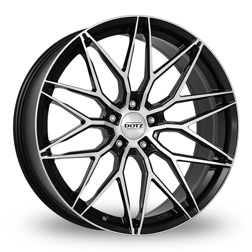 19 Inch Dotz Suzuka Black Polished Alloy Wheels