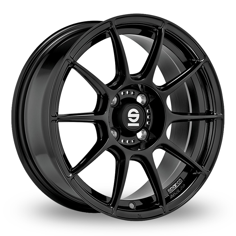 15 Inch Sparco FF1 Gloss Black Alloy Wheels