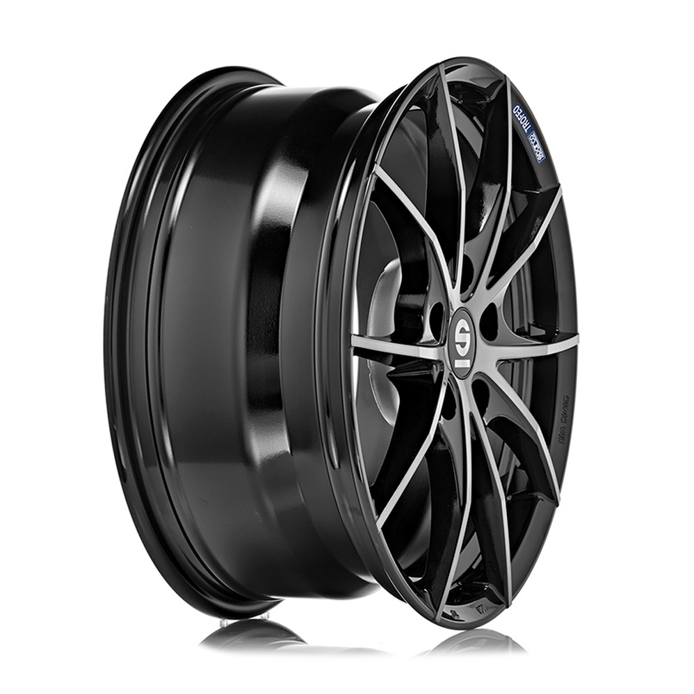 17 Inch Sparco Trofeo 5 Black Polished Alloy Wheels