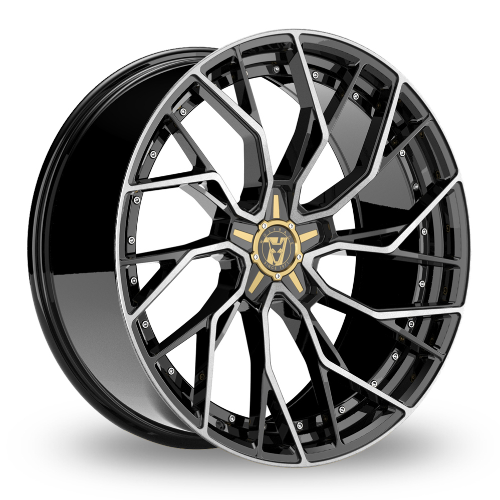 20 Inch Wolfrace Voodoo Gloss Black Polished Alloy Wheels