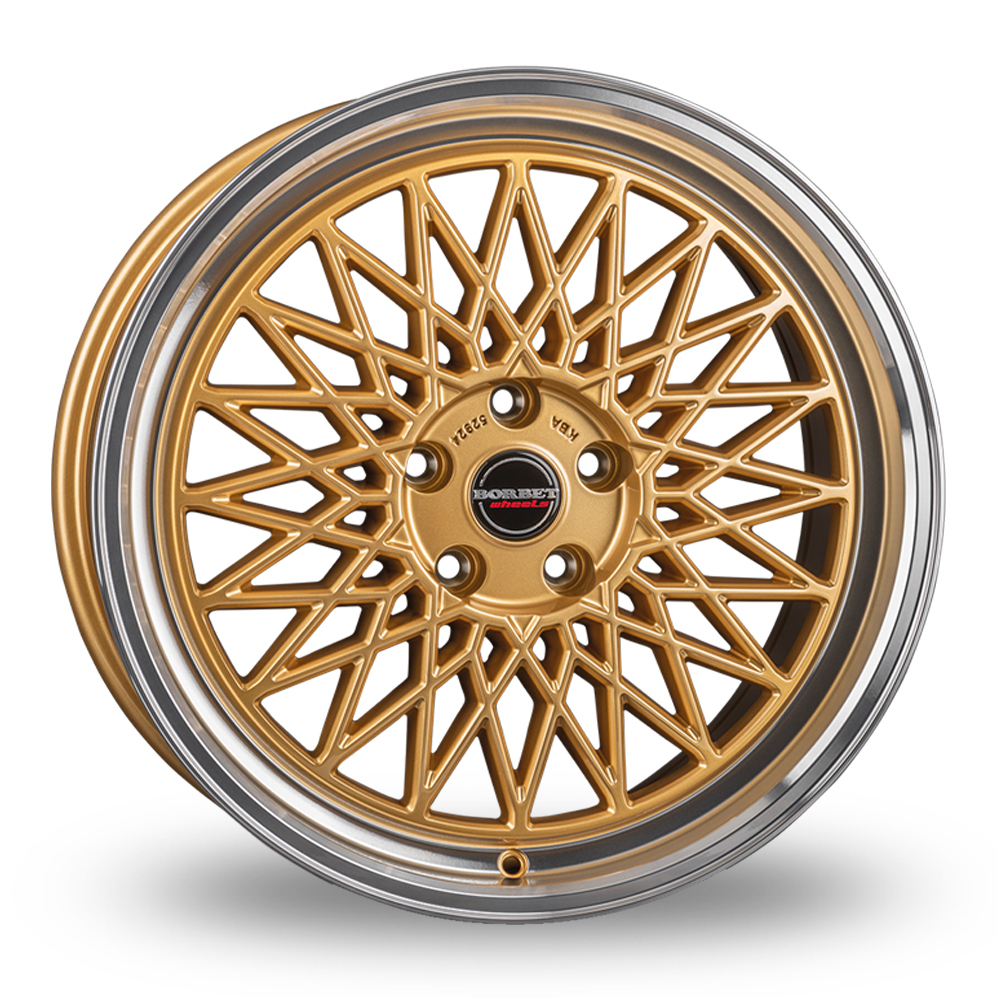 19 Inch Borbet B Gold Polished Lip Alloy Wheels