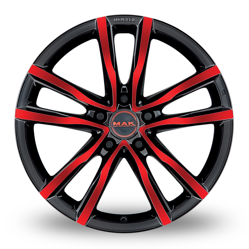 18 Inch MAK Milano 5 Black Red Alloy Wheels