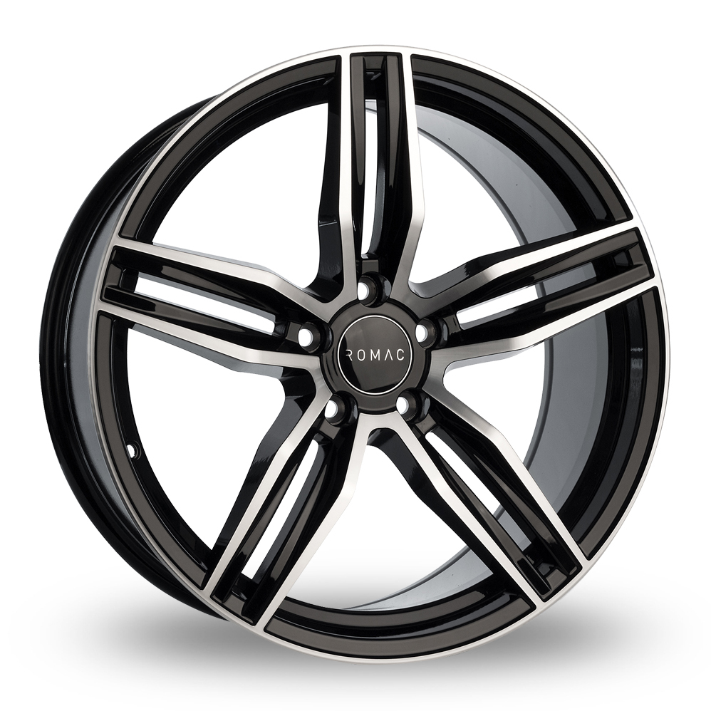 20 Inch Romac Venom Black Polished Alloy Wheels