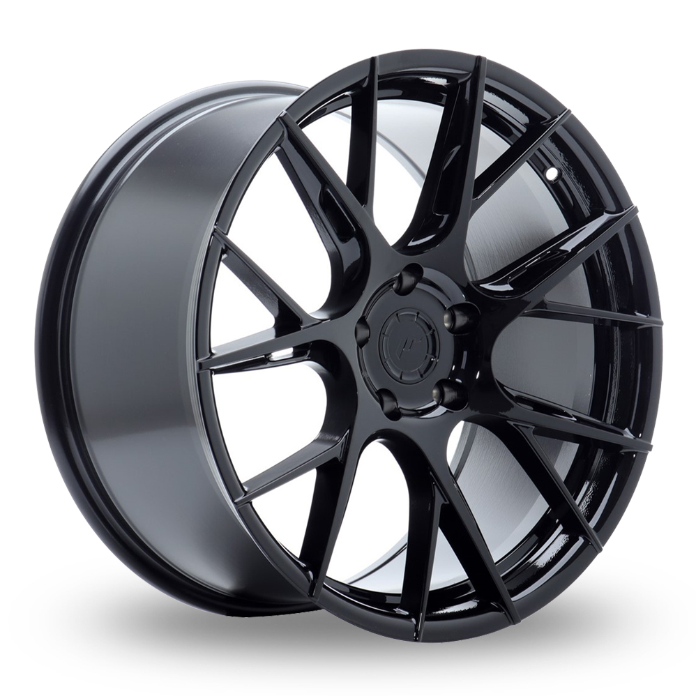 19 Inch Japan Racing JR42 () Gloss Black Alloy Wheels