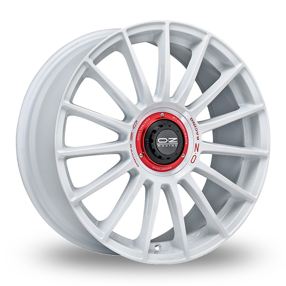 18 Inch OZ Racing Superturismo Evoluzione WRC Gloss White Alloy Wheels