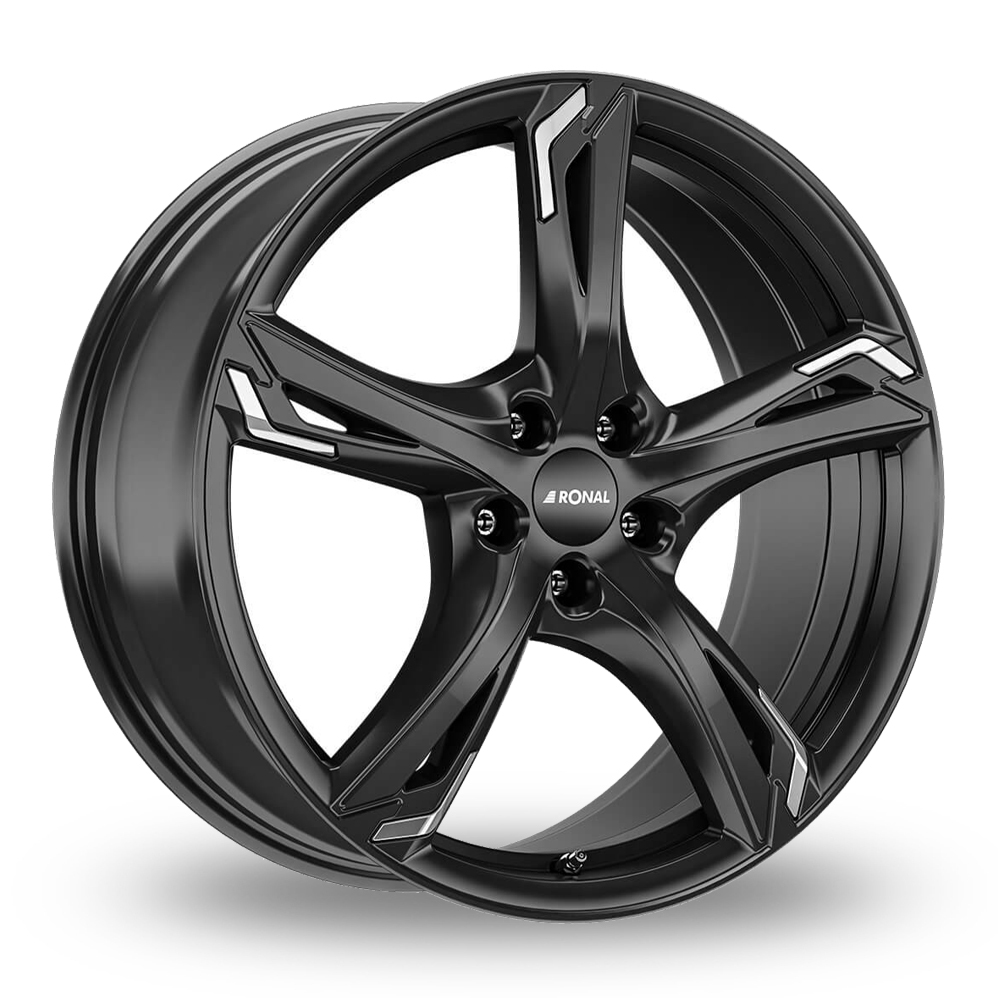 18 Inch Ronal R62 Matt Black Chrome Accent Alloy Wheels