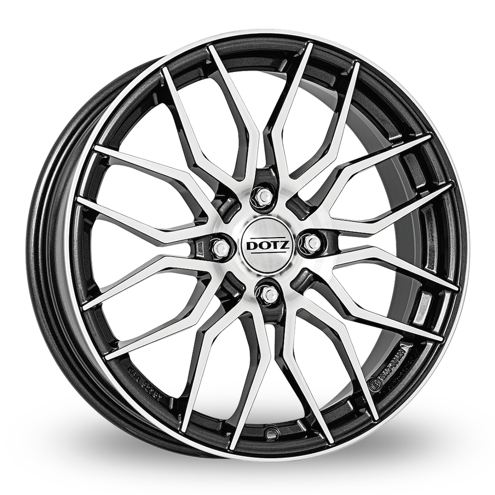 17 Inch Dotz LimeRock Gun Metal Polished Alloy Wheels