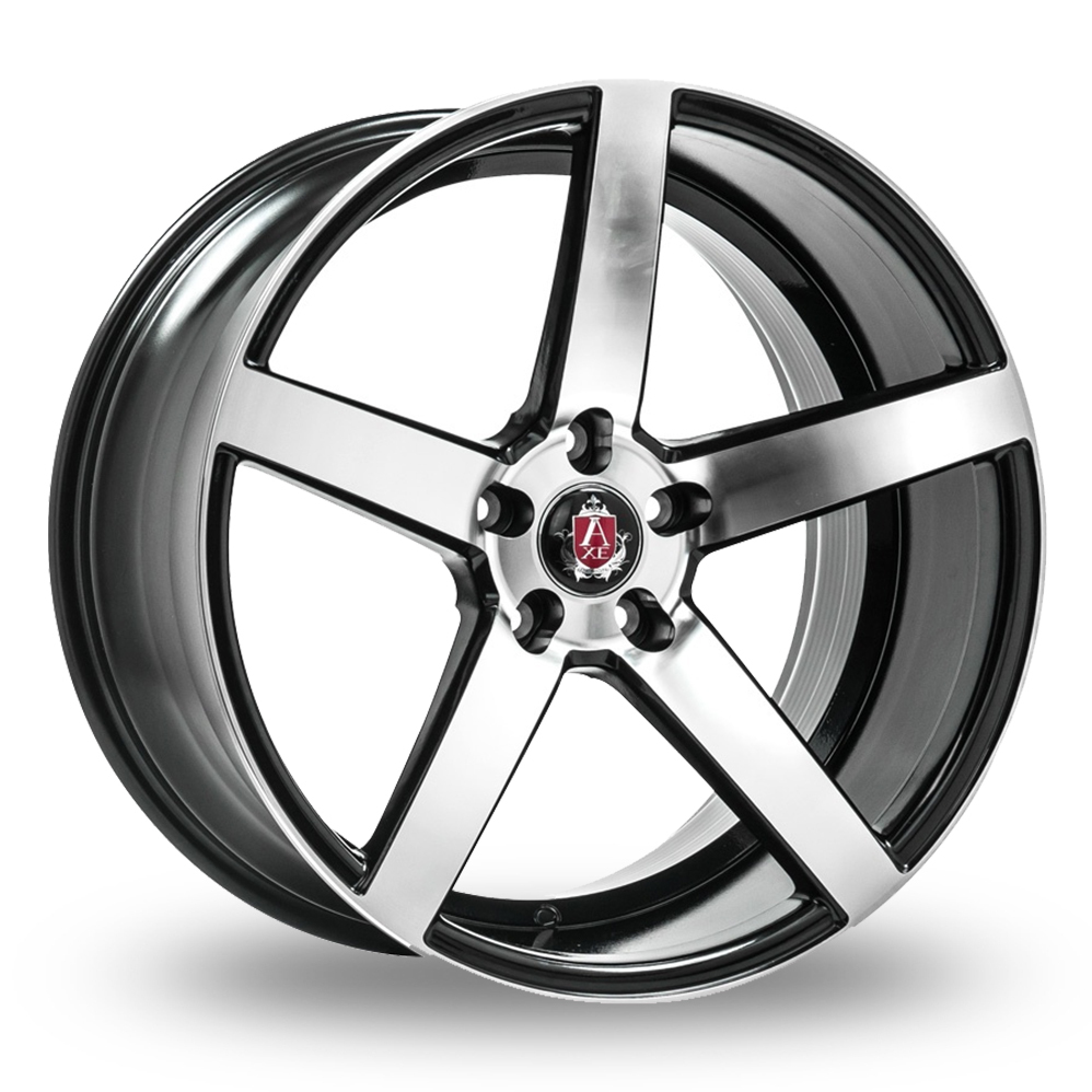 17 Inch Axe EX18 Black Polished Alloy Wheels