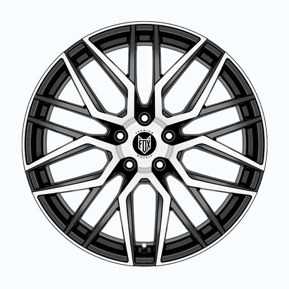 17 Inch Fox Racing BMA S1 Gloss Black Polished Alloy Wheels