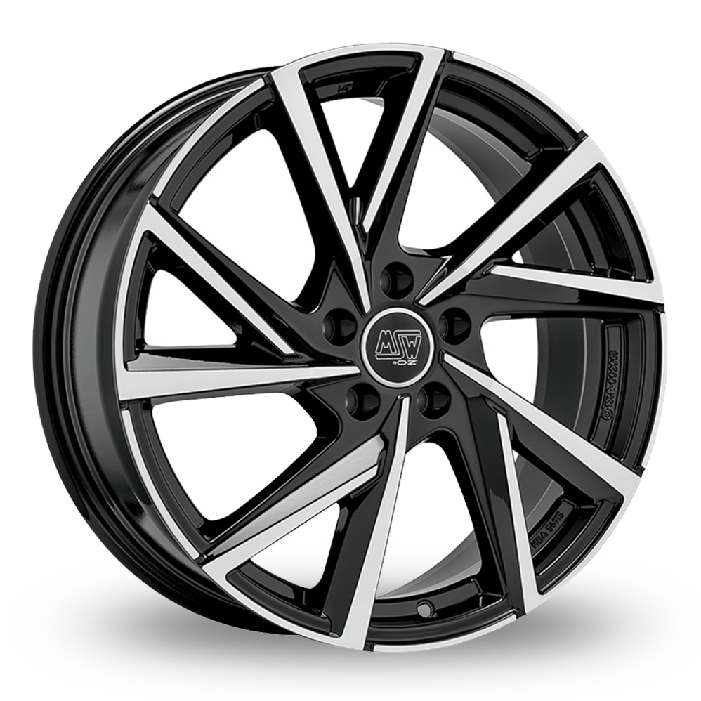 17 Inch MSW (by OZ) 80-5 Gloss Black Polished Alloy Wheels