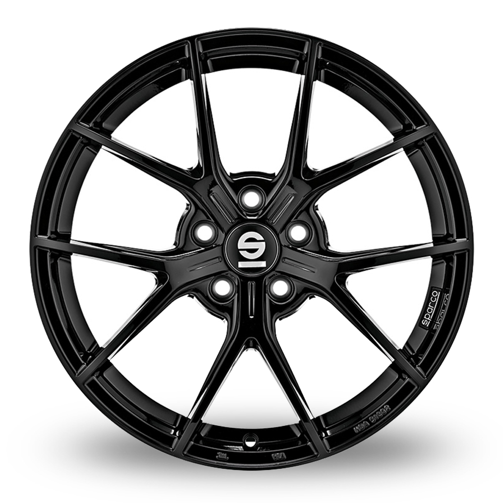 18 Inch Sparco Podio Gloss Black Alloy Wheels